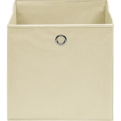 vidaXL - Opbergbox - Crème - Stof - 4 stuks