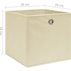 vidaXL - Opbergbox - Crème - Stof - 4 stuks