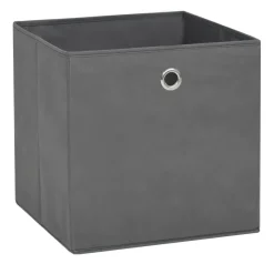 vidaXL - Opbergbox - Grijs - Stof - 4 stuks