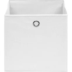 vidaXL - Opbergbox - Wit - Stof - 4 stuks