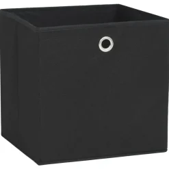 vidaXL - Opbergbox - Zwart - Stof - 4 stuks