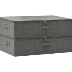 vidaXL - Opbergbox Opbergboxen - Antraciet - Stof - 2 stuks