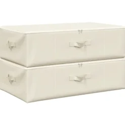 vidaXL - Opbergbox Opbergboxen - Crème - Stof - 2 stuks