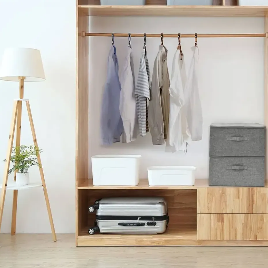 vidaXL - Opbergbox Opbergboxen - Grijs - Stof - 2 stuks