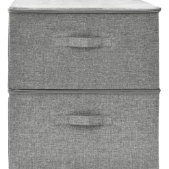 vidaXL - Opbergbox Opbergboxen - Grijs - Stof - 2 stuks