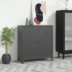 vidaXL - Opbergkast - Antraciet - Staal