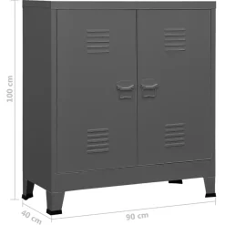 vidaXL - Opbergkast - Antraciet - Staal