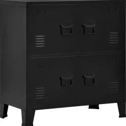 vidaXL - Opbergkast - Zwart - Metaal