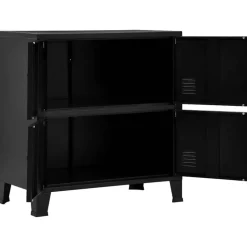 vidaXL - Opbergkast - Zwart - Metaal