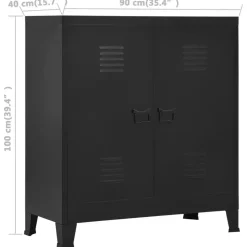 vidaXL - Opbergkast - Zwart - Staal