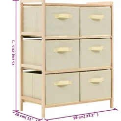 vidaXL - Opbergmeubel - Beige - Hout