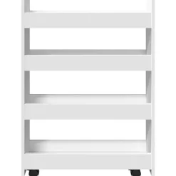 vidaXL - Opbergtrolley - Wit - Bewerkt hout