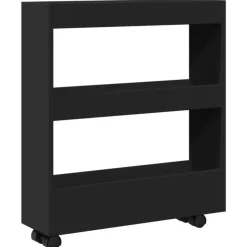 vidaXL - Opbergtrolley - Zwart - Bewerkt hout