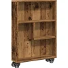 vidaXL - Opbergtrolley smal - Oud hout - Bewerkt hout - 48x13x68 cm