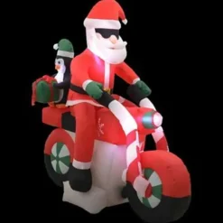 vidaXL - Opblaasbare Kerstman Op Motorfiets