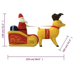 vidaXL - Opblaasbare Kerstman - 130 cm