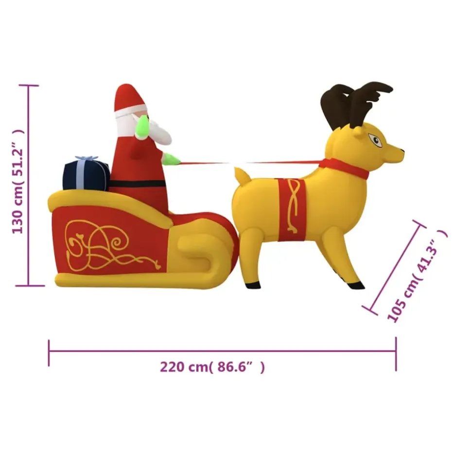 vidaXL - Opblaasbare Kerstman - 130 cm