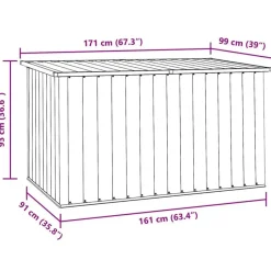 vidaXL - Opslagkist - Grijs - Staal - 171 x 99 x 93 cm