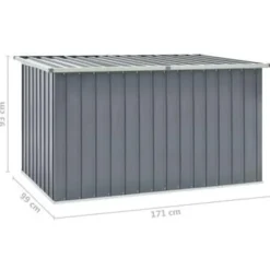 vidaXL - Opslagkist - Grijs - Staal - 171 x 99 x 93 cm