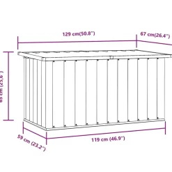 vidaXL - Opslagkist - Grijs - Staal - 129 x 67 x 65 cm