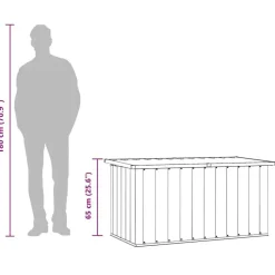 vidaXL - Opslagkist - Grijs - Staal - 129 x 67 x 65 cm