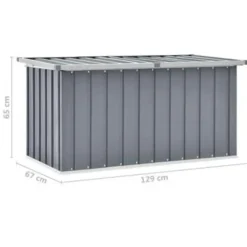 vidaXL - Opslagkist - Grijs - Staal - 129 x 67 x 65 cm