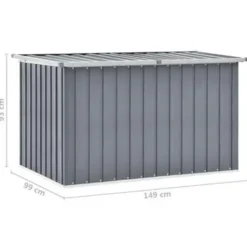 vidaXL - Opslagkist - Grijs - Staal - 149 x 99 x 93 cm