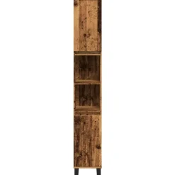 vidaXL - Oud hout Kolomkast met 2 deuren 2 vakken - Ijzer en hout - 30x30x190 cm