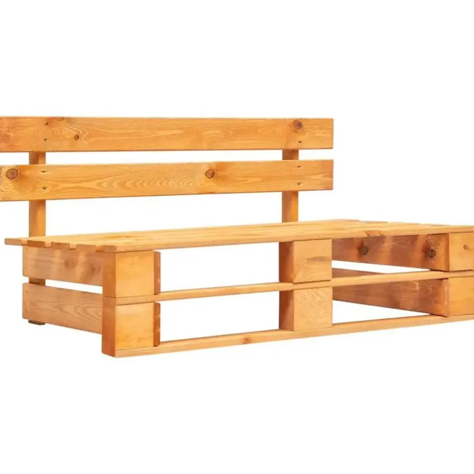 vidaXL - Pallet Middenbank - Bruin - Grenenhout