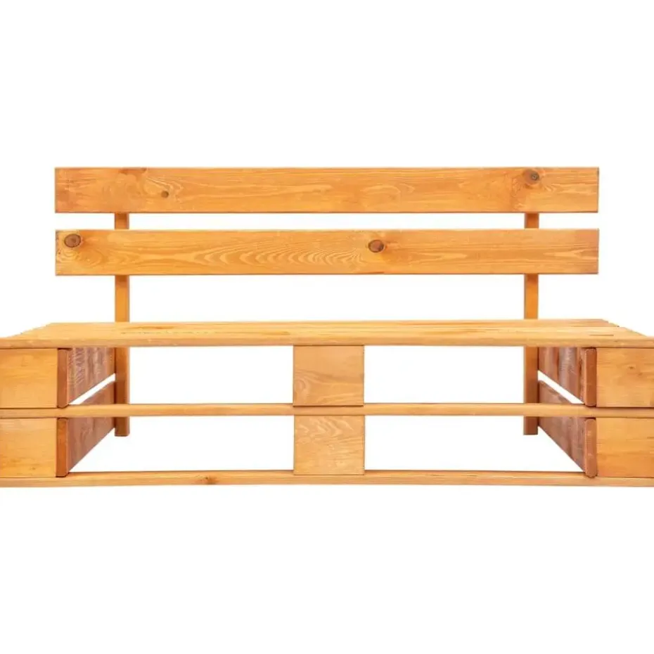 vidaXL - Pallet Middenbank - Bruin - Grenenhout