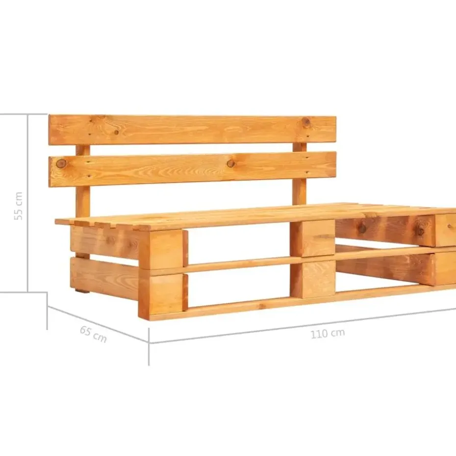 vidaXL - Pallet Middenbank - Bruin - Grenenhout