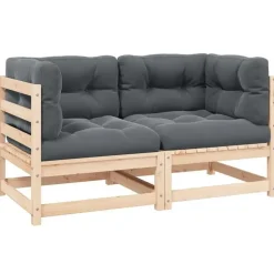 vidaXL - Palletbank - Antraciet - Grenenhout