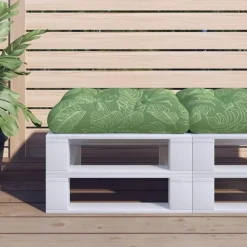 vidaXL - Palletkussen - Groen - Stof - 60 x 60 x 12 cm