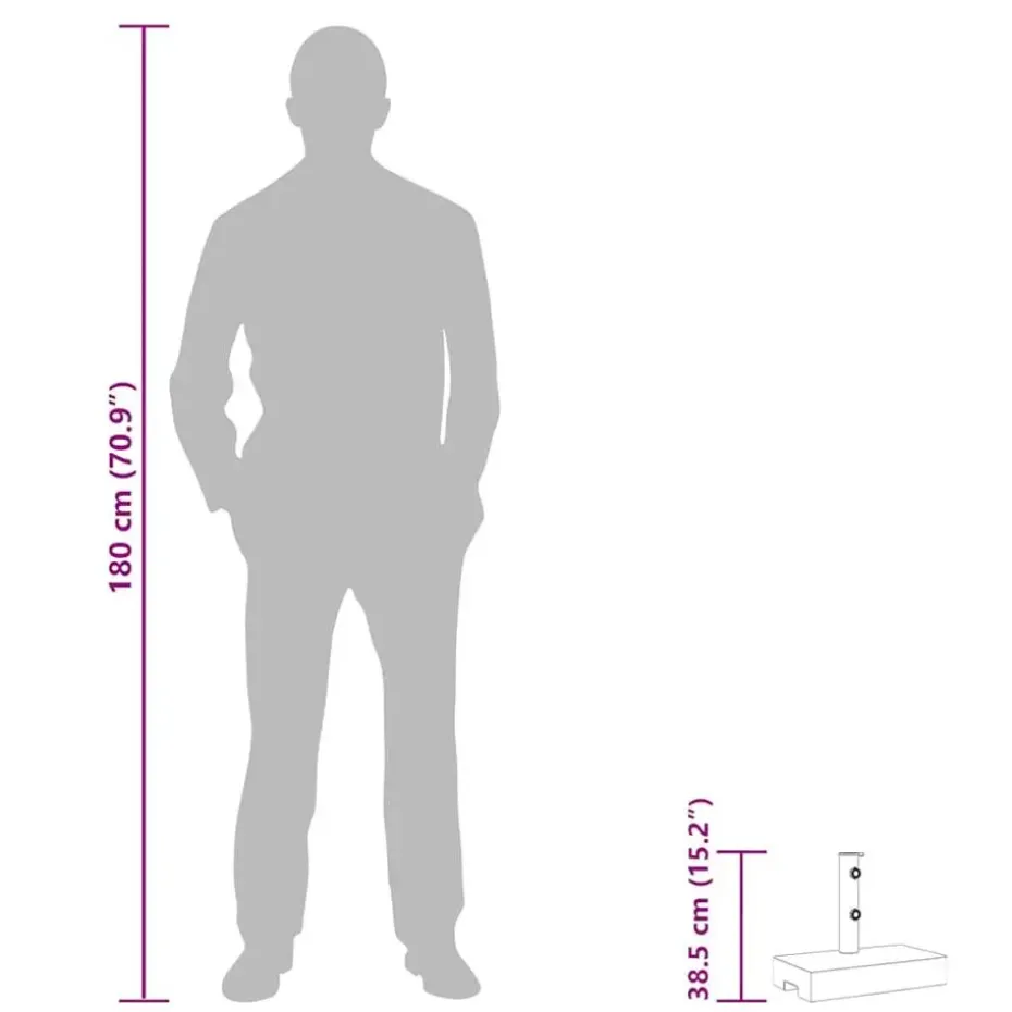 vidaXL - Parasolvoet - Grijs - Graniet