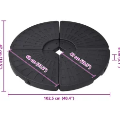 vidaXL - Parasolvoet - Zwart - Kunststof