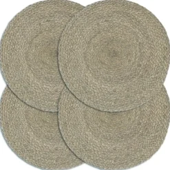 vidaXL - Placemat - Grijs - Jute - 4 stuks