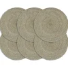 vidaXL - Placemat - Grijs - Jute - 6 stuks