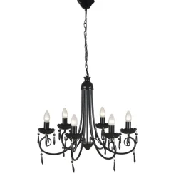 vidaXL - Plafondlamp - Zwart - Metaal - 55.5 x 46 cm