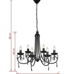 vidaXL - Plafondlamp - Zwart - Metaal - 55.5 x 46 cm