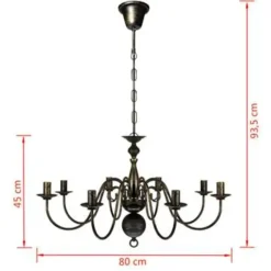 vidaXL - Plafondlamp - Zwart - Metaal - 80 x 45 cm