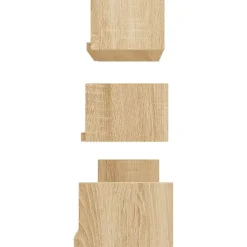 vidaXL - Plank - Bruin - Bewerkt hout - 60 x 15 x 10 cm - 3 stuks
