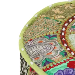 vidaXL - Poef - Groen - Katoen