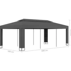 vidaXL - Prieel - Antraciet - Stof - 3 x 6 m