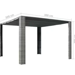 vidaXL - Prieel - Antraciet - Poly rattan - 300 x 300 x 220 cm