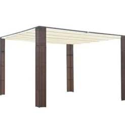 vidaXL - Prieel - Bruin - Poly rattan - 300 x 300 x 220 cm