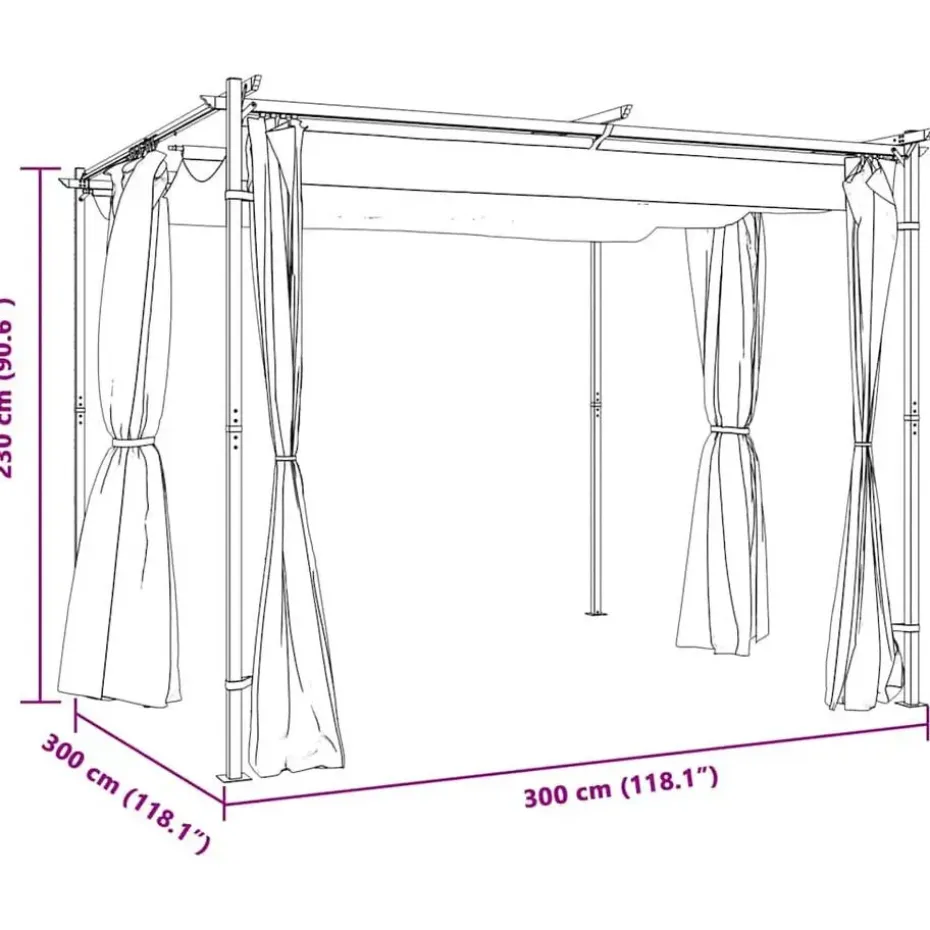 vidaXL - Prieel - Crème - Stof