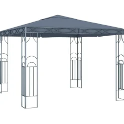 vidaXL - Prieel Met Lichtslinger - Antraciet - Stof - 300 x 300 cm