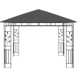vidaXL - Prieel Met Lichtslinger - Antraciet - Stof - 3 x 3 x 2.73 m