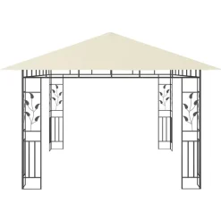 vidaXL - Prieel Met Lichtslinger - Crème - Stof - 4 x 3 x 2.73 m