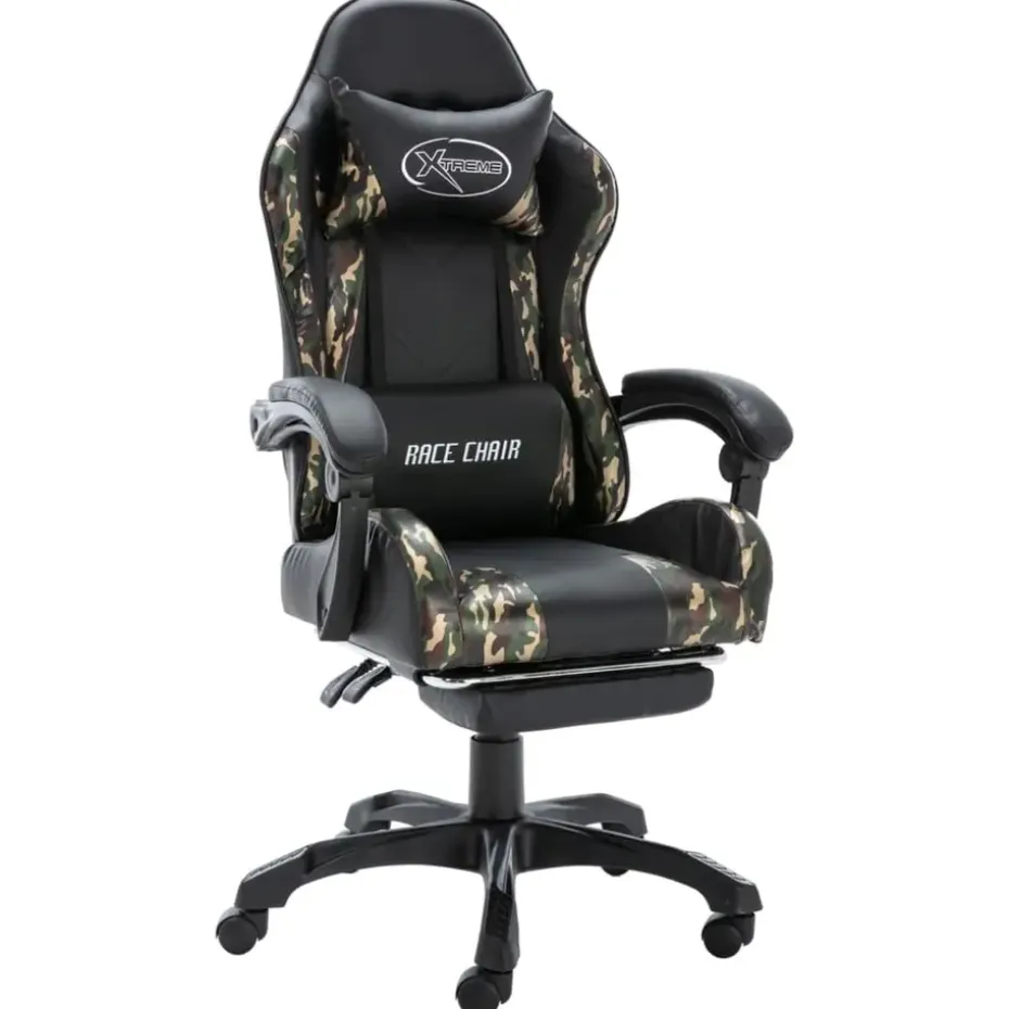 vidaXL - Race Stoel - Zwart - Kunstleer